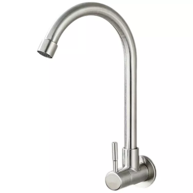 Насценная кухонная труба з адным астуджэннем з невялікім выгібам